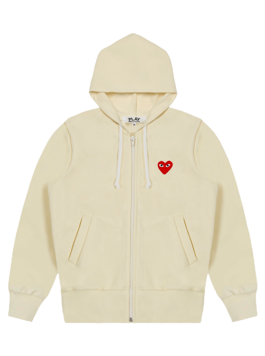 Huppari Comme des Garçons Play Zip Up Hoodie Beige | AZ T172 051 3