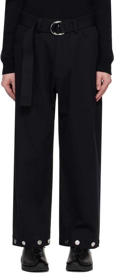 Housut Nanushka Nanushka Dallin Wide-Leg Trousers with D-Ring Belt Musta | NM24FWPA03758, 0
