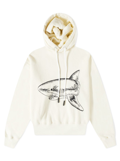 Huppari Palm Angels Split Shark Popover Hoody Beige | PMBB058S23FLE0070410