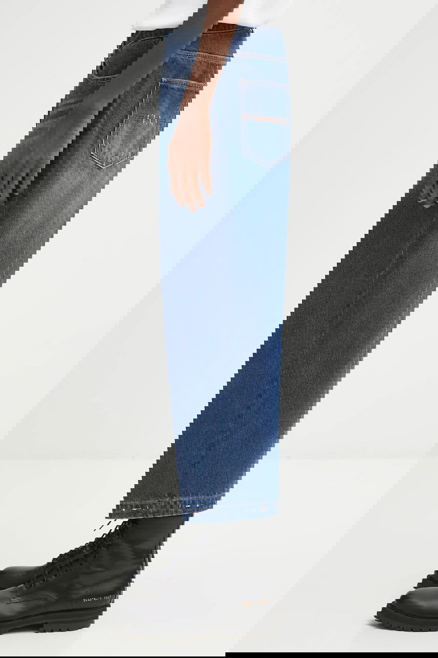 Jeans ADER ERROR Ader Error DENIM Cropped Wide-Leg Jeans with Front Seam and Embellished Hem Sininen | BO01FWJE0112BL, 1