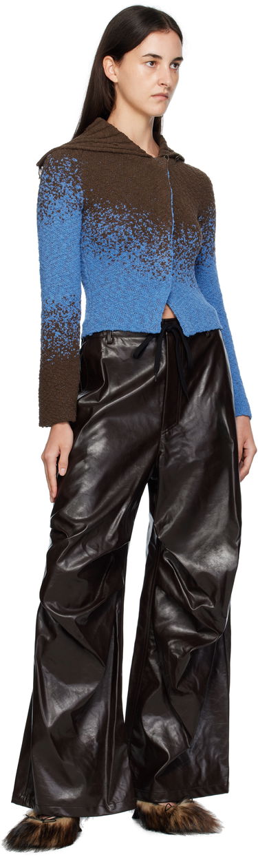 Villapaita Andersson Bell Andersson Bell Flow Jacquard Knit Cropped Hoodie Sininen | atb1358w, 3