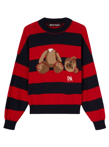 Villapaita Palm Angels Bear Striped Sweater Punainen | PMHE007S22KNI0014660