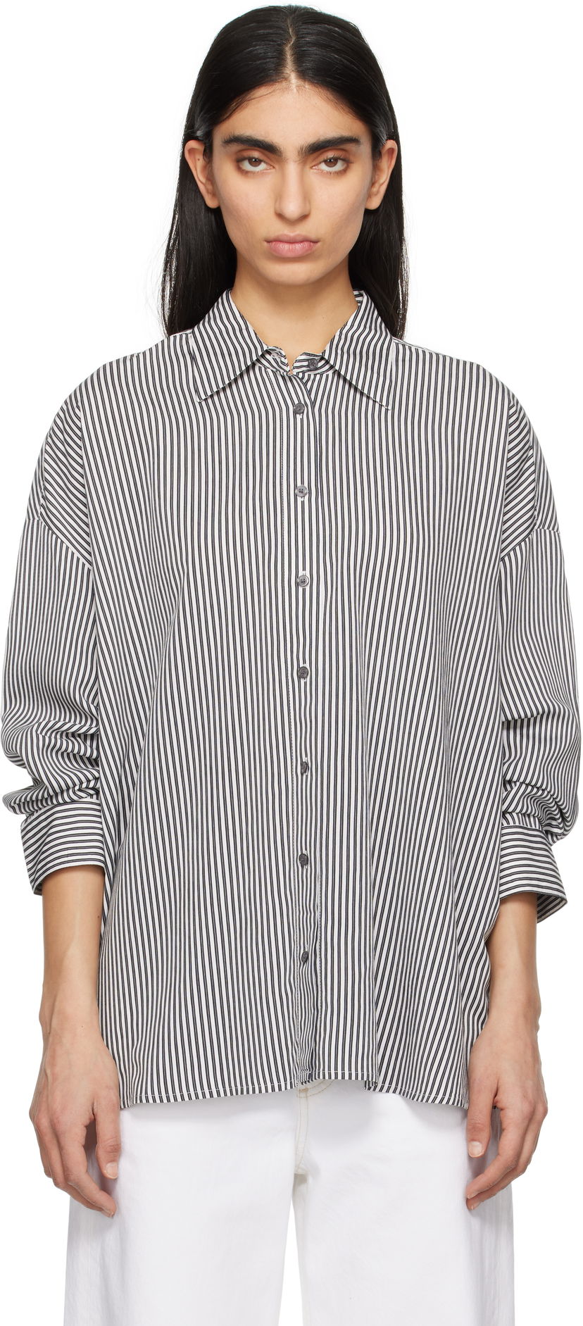 Paita AGOLDE AGOLDE Roux Striped Button-Down Shirt Valkoinen | A7354-1790