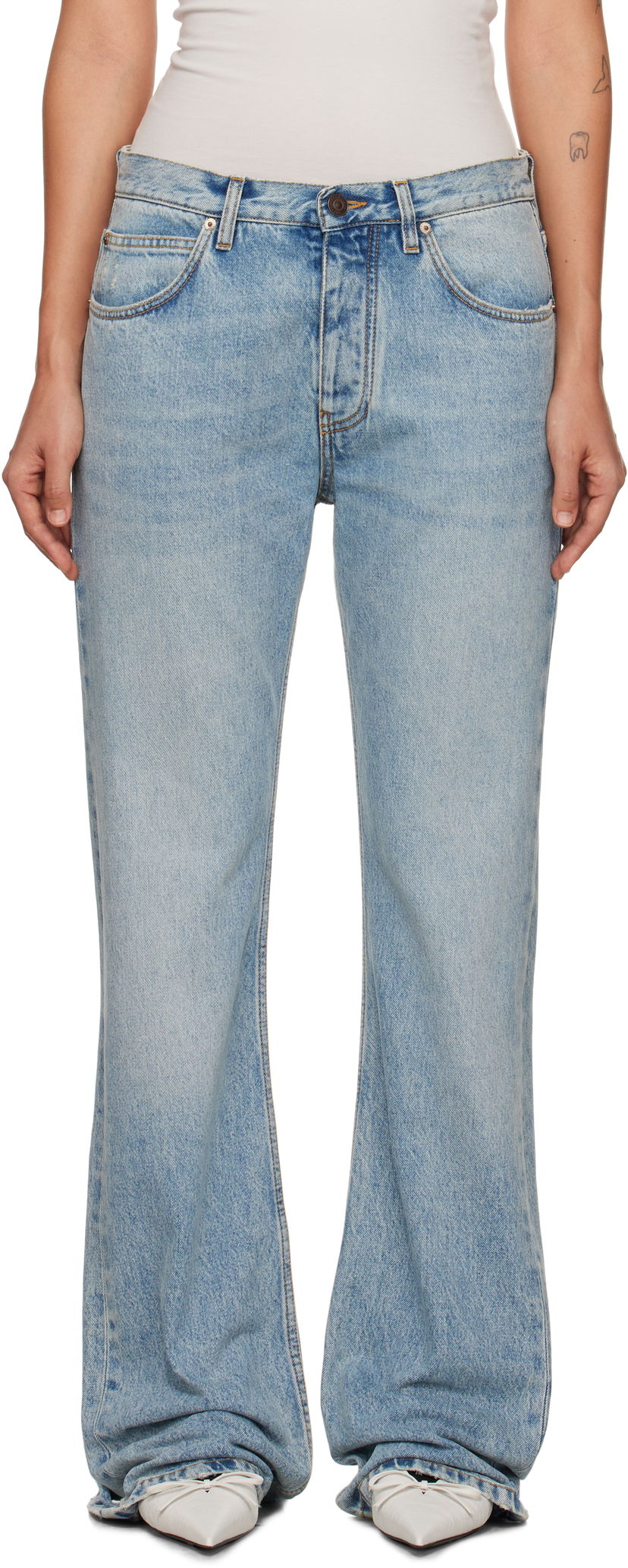 Jeans Balenciaga Low Waist Straight Jeans Sininen | 794047 TDW14