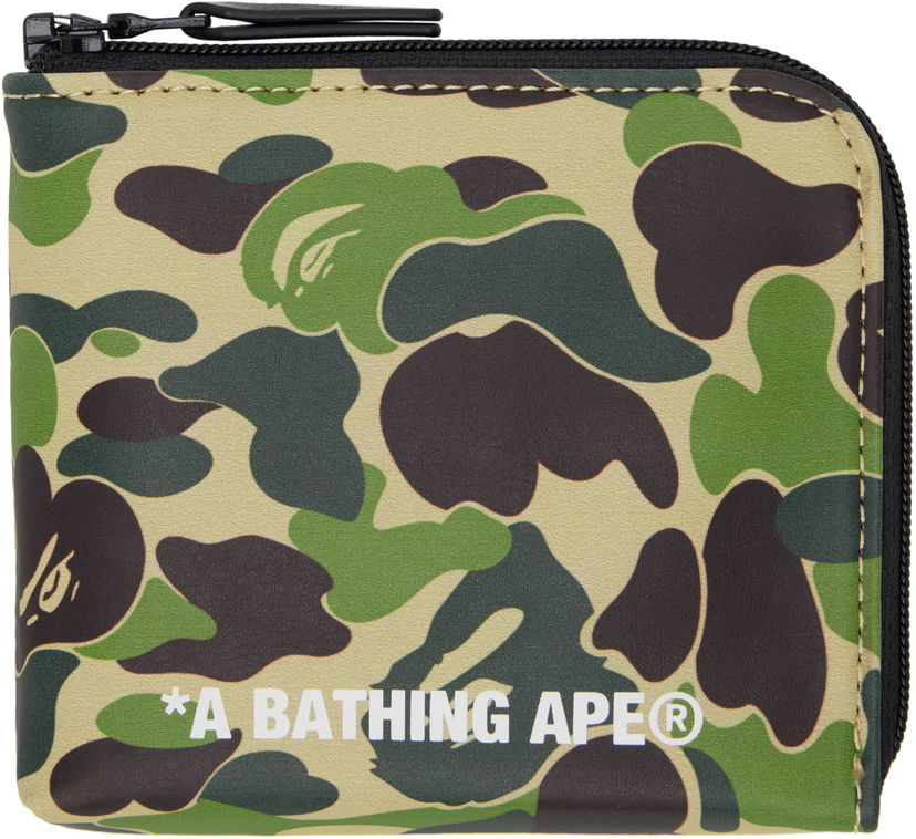 Lompakko BAPE A Bathing Ape ABC Camo Mini Wallet Vihreä | 001SGK801018M