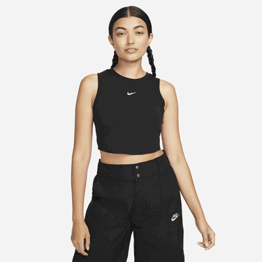 Tankkitoppi Nike WMNS ESSENTIALS RIBBED CROPPED Musta | FB8279-010, 1