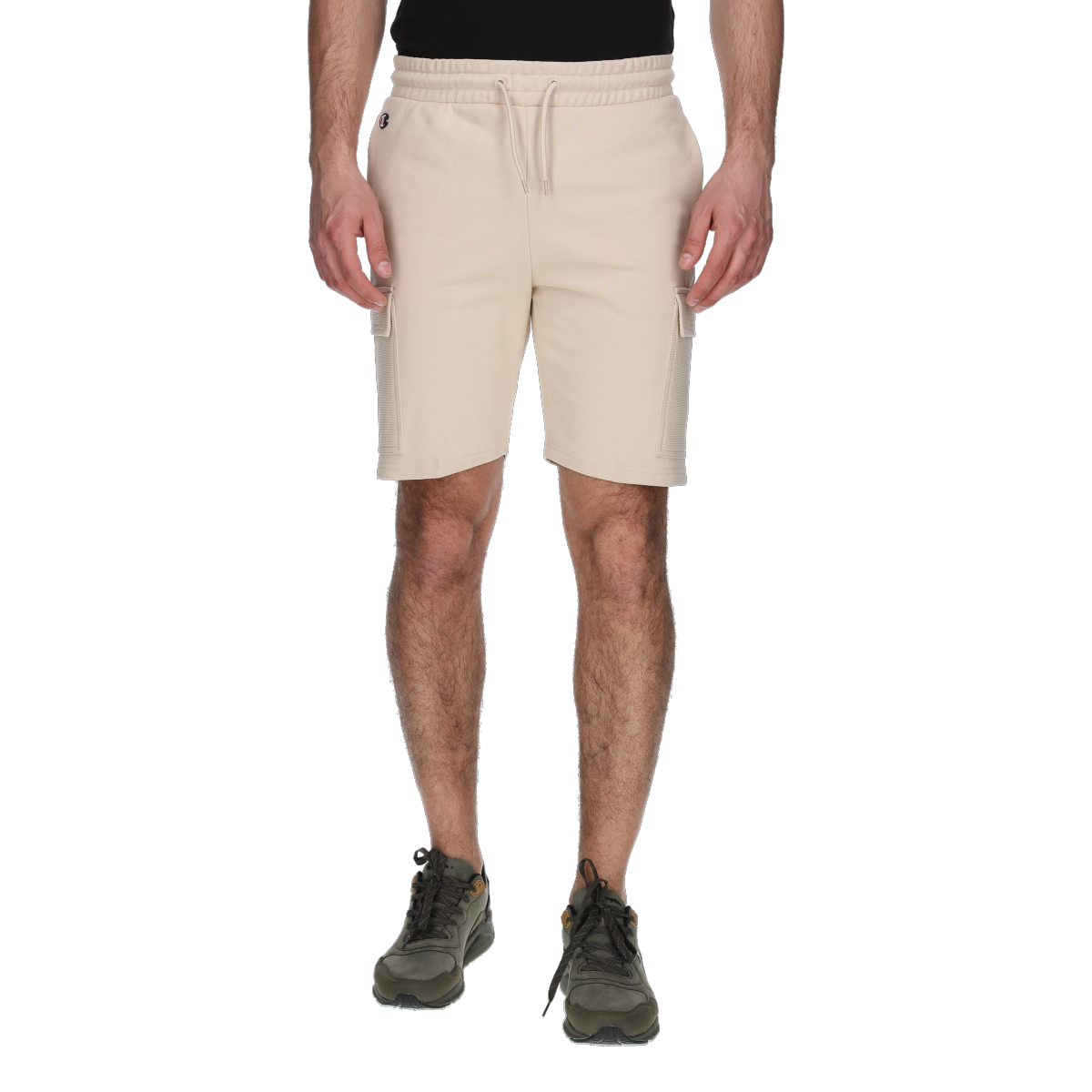 Shortsit Champion Fleece Drawstring Cargo Shorts with Ribbed Panels Beige | 221531-MS073, 0