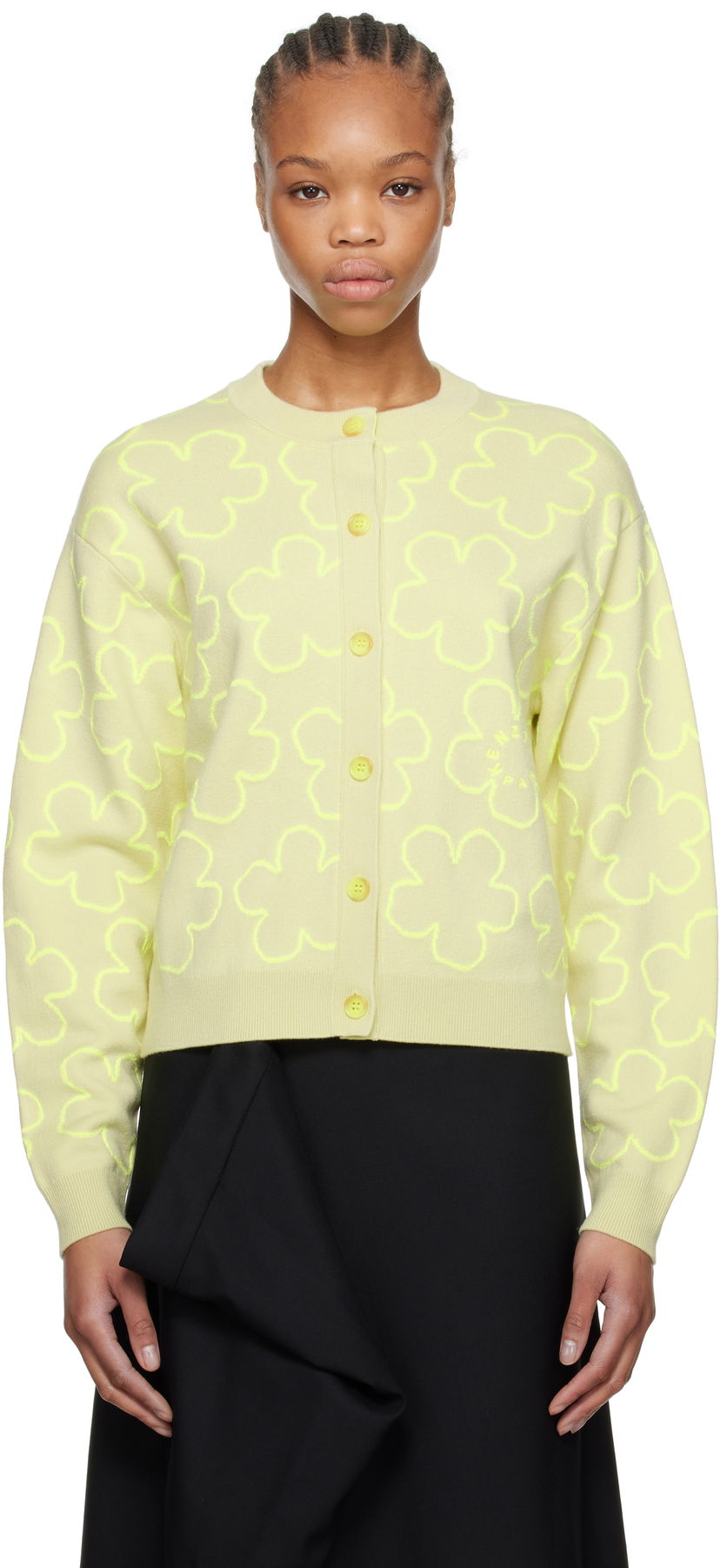 Villapaita KENZO Kenzo Paris 'Hana Dots' Embroidered Cardigan Keltainen | FF52CA4783CP