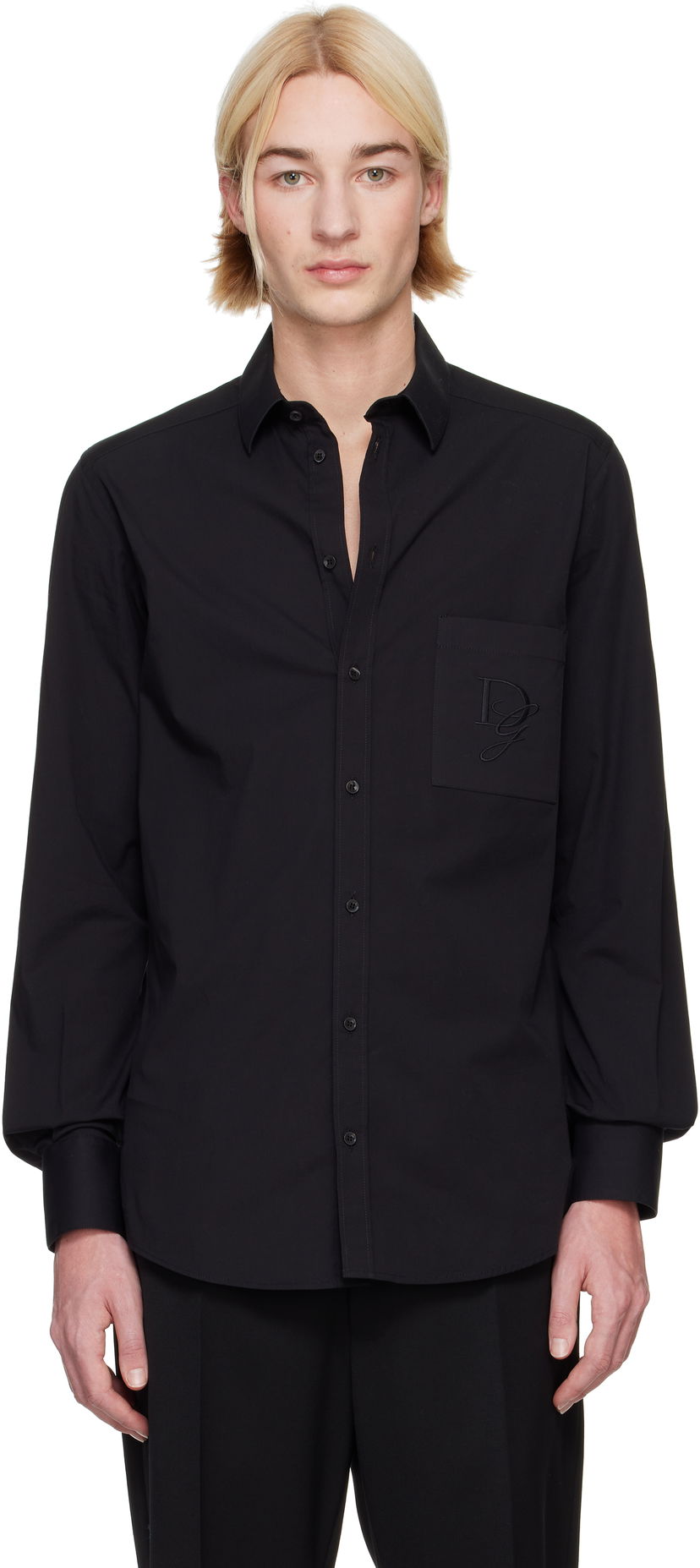 Paita Dolce & Gabbana Dolce&Gabbana Shirt With Logo Patch Musta | G5ML0ZFU5EW