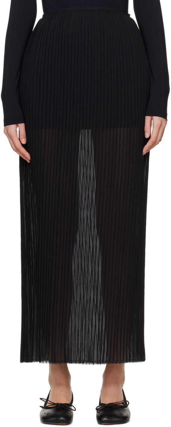 Hame Maison Margiela MM6 Sheer Maxi Skirt Musta | S52MI0009 S78565