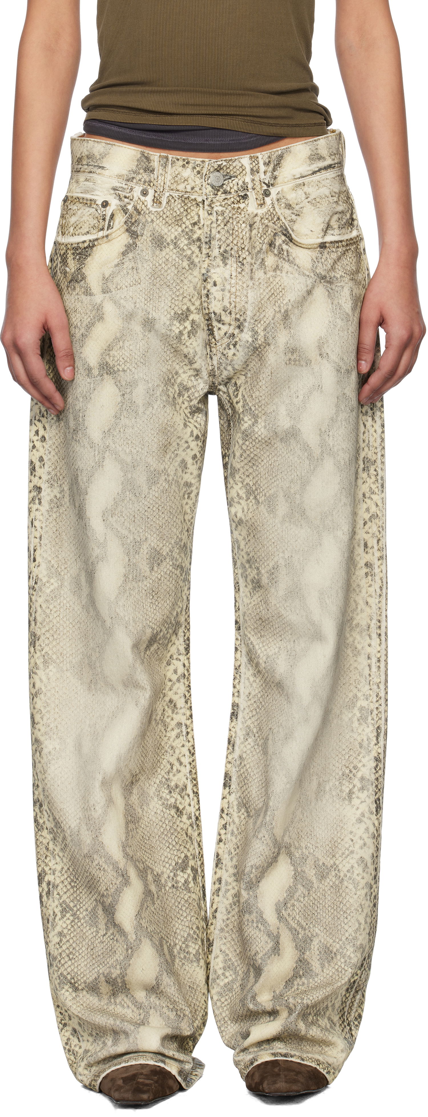 Jeans Acne Studios Acne Studios Printed Jeans Beige | AK0895-, 0