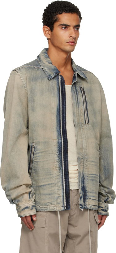 Takki Rick Owens DRKSHDW Concordians Concealed Zipfront Denim Jacket Sininen | DU02E7775 DMP, 1