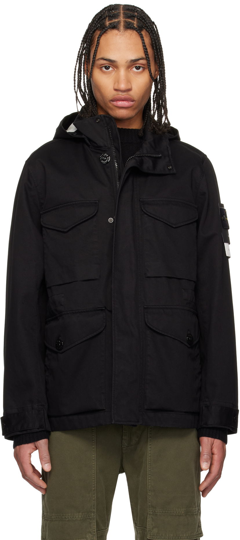 Parka Stone Island Stone Island Field Raso Gommato 3L Jacket Musta | K1S15 4100064 S0034