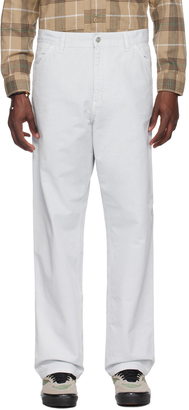 Housut Carhartt WIP Work In Progress Single Knee Trousers Valkoinen | I031499