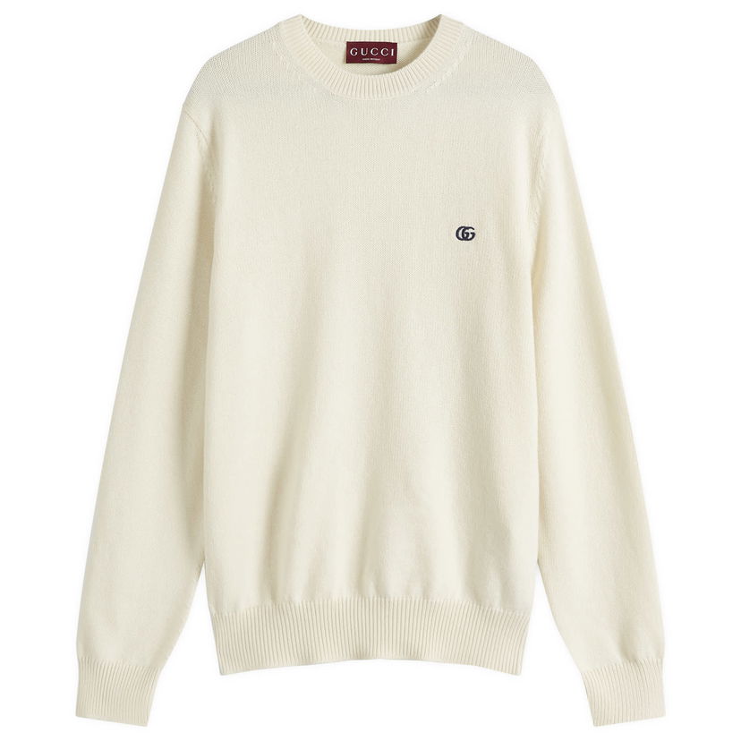 Villapaita Gucci Gucci Men's Crew Knit, Large Valkoinen | 815007-XKEK4-9692