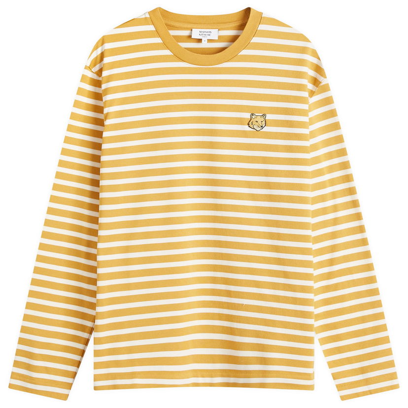 T-paita MAISON KITSUNÉ Maison Kitsuné Fox Head Marin Long Sleeve T-Shirt, Size Large Keltainen | NM00106KJ0044-B762