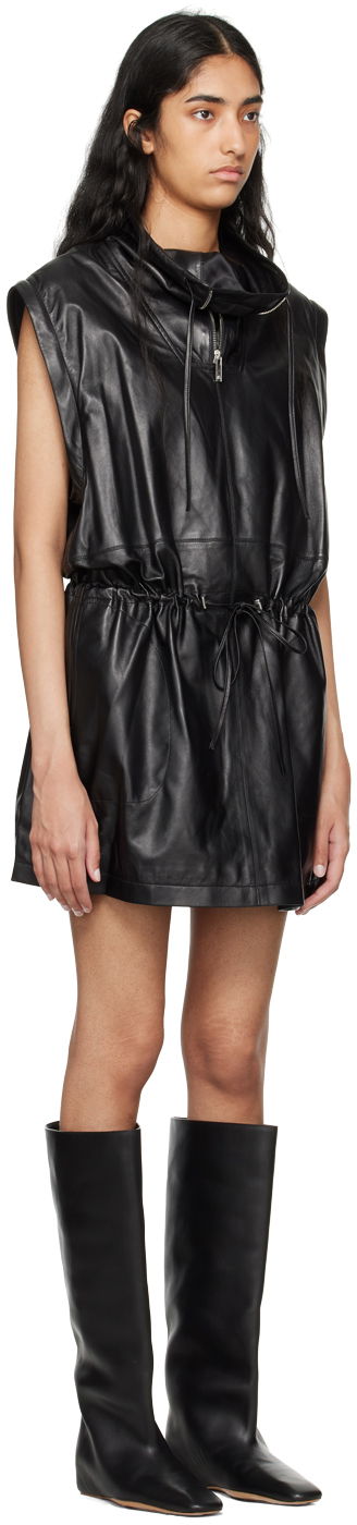 Tuulitakki Helmut Lang Helmut Lang Leather Anorak Musta | O04HW606, 3