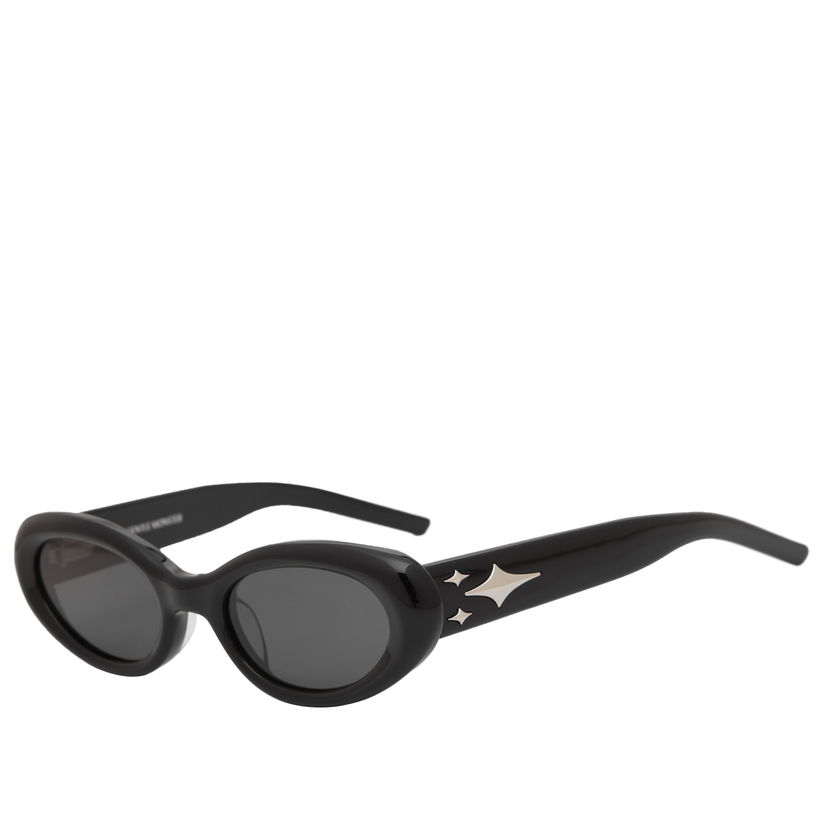 Aurinkolasit Gentle Monster Black Oval Sunglasses with Star Detailing Musta | CUFF-01