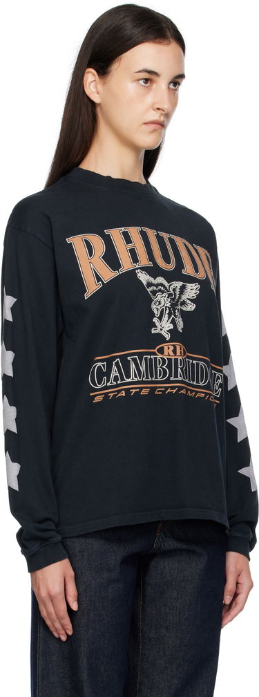 T-paita Rhude Rhude 'Cambridge State Champs' Long Sleeve T-Shirt Musta | RHPF25TT15012, 1