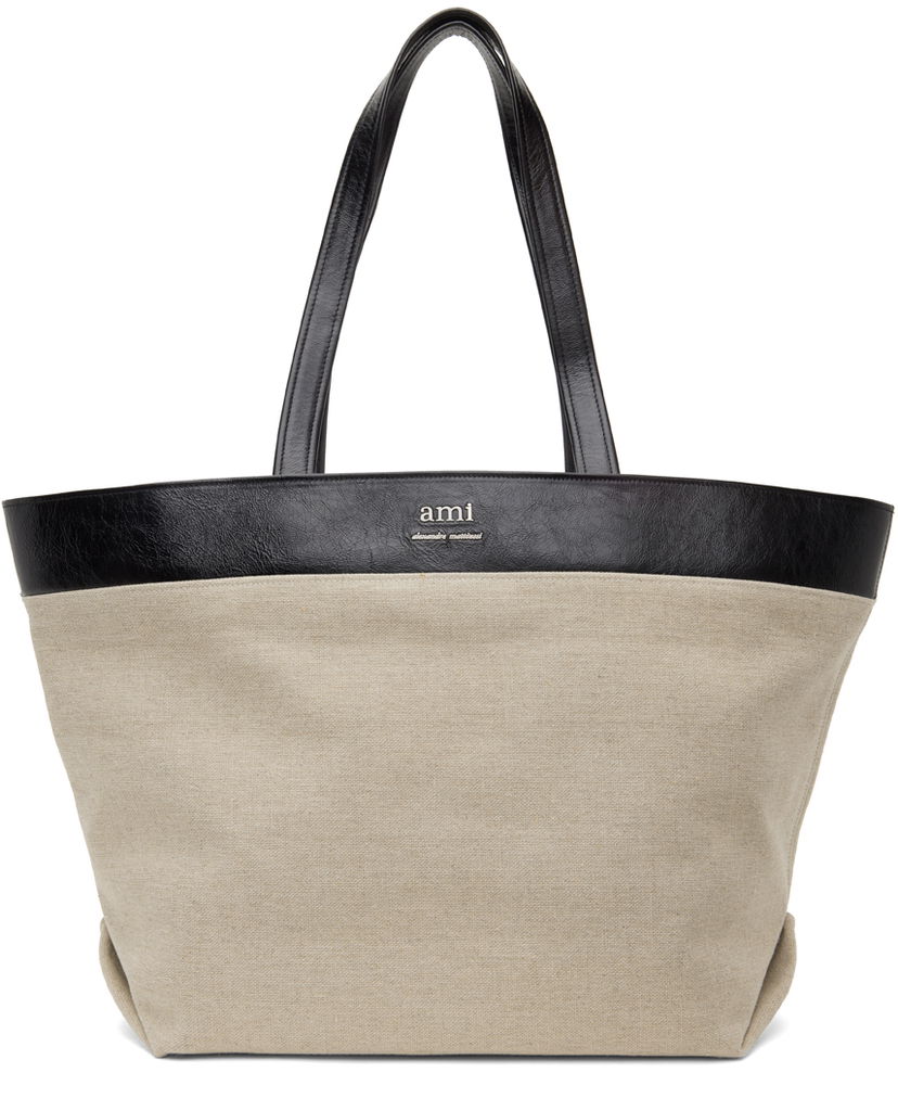 Kangaskassi AMI Paris East West Shopping Tote Bag Beige | ULL506.AW0037