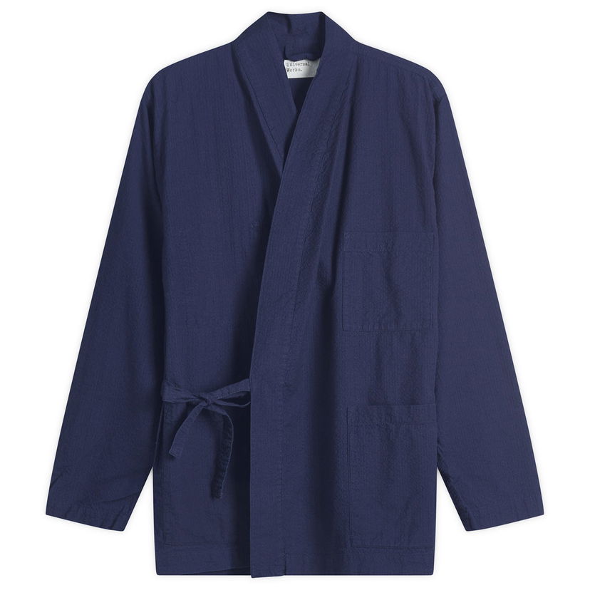 Takki Universal Works Kyoto Work Jacket Seersucker Tummansininen | 32722-WSI
