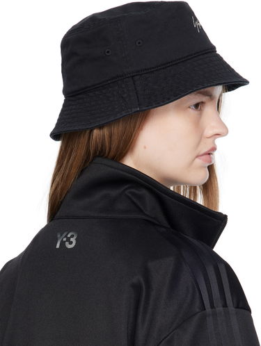 Hattu Yohji Yamamoto Y-3 KRUO Bucket Hat by Yohji Yamamoto Musta | JZ0917, 4