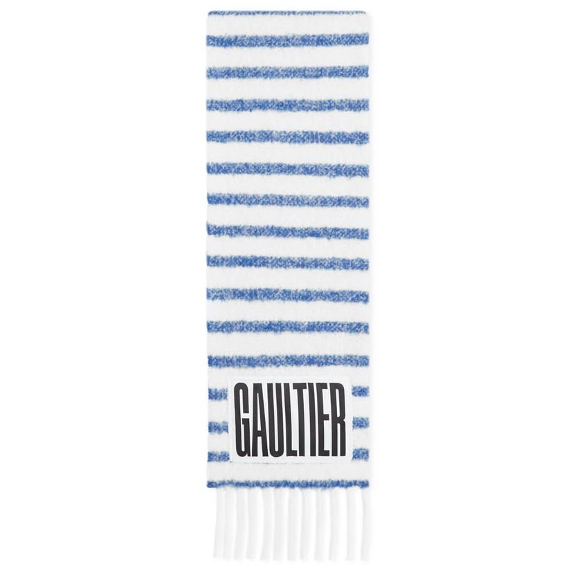 Huivi Jean Paul Gaultier Striped Mohair Scarf with Fringe Valkoinen | 2430UEC037PC5480150