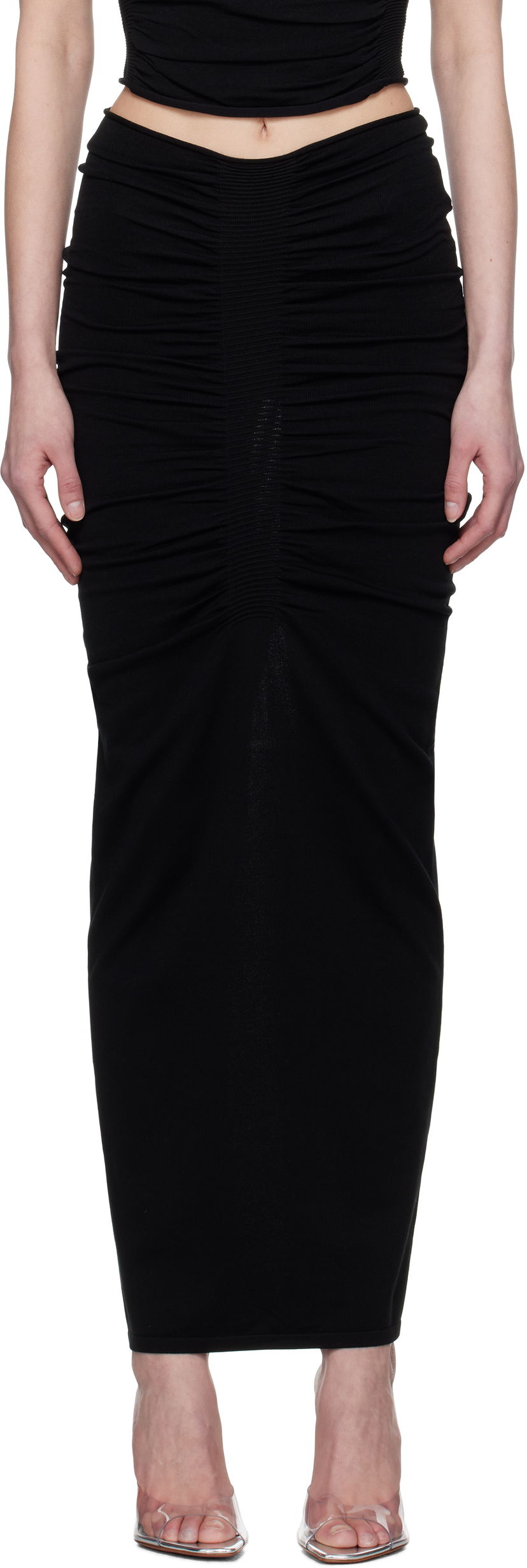 Hame Alexander Wang Alexander Wang Ruched Maxi Skirt Musta | 1KC1255095