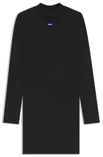 Mekko BOSS Stretch Cotton Bodycon Dress Musta | 50545016