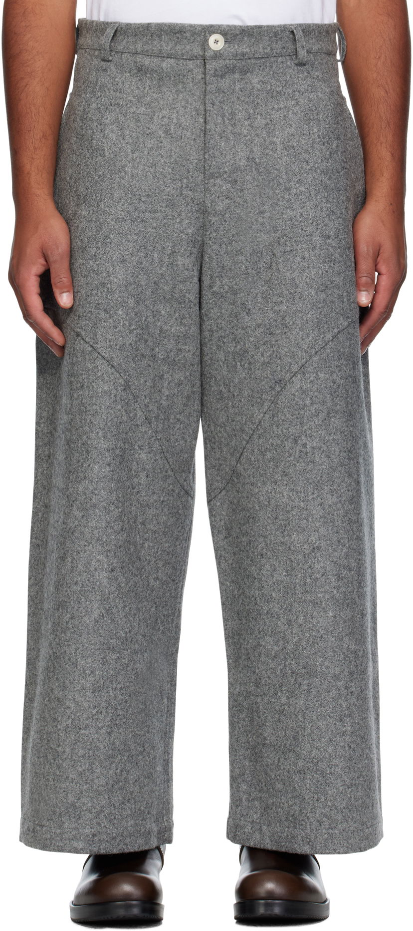 Housut sage NATION SAGE NATION Wool Carpenter Trousers Harmaa | S039 CARPENTER TROUSER WOOL MA