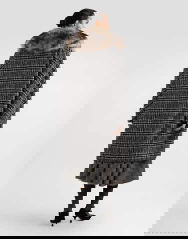 Takit Dolce & Gabbana Glen Plaid Coat with Fur Collar Monivärinen | F0GHGTFQZAHS8100, 2