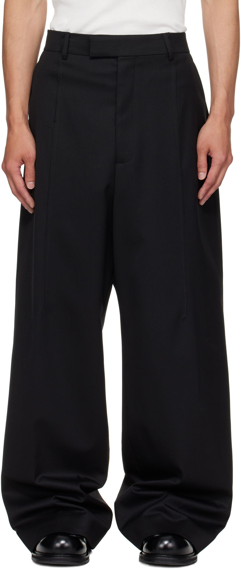 Housut VETEMENTS Vetements Cut Baggy Tailored Trousers Musta | UH76TP350B