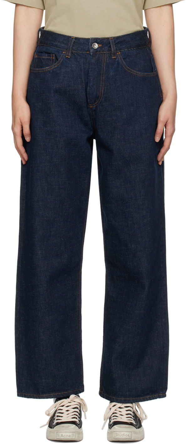 Jeans YMC Indigo Straight Leg Jeans Tummansininen | Q4AZH