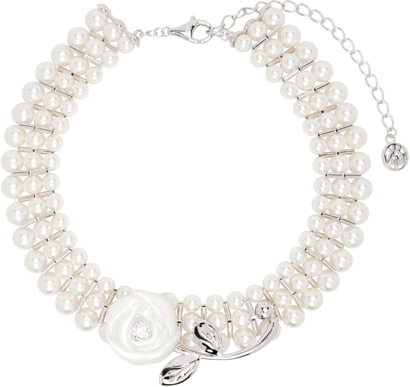 Kaulakoru SHUSHU/TONG SHUSHU/TONG YVMIN Edition Rose Layers Pearl Necklace Valkoinen | 25603SLV00NN