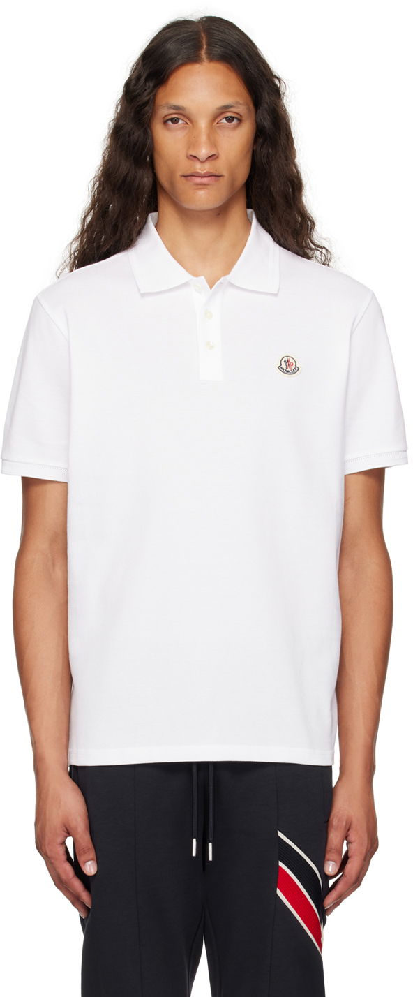 Poolopaita Moncler Logo Patch Polo Shirt Valkoinen | J20918A0000984556