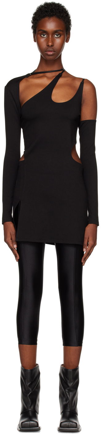 Mekko HELIOT EMIL Cutout Long Sleeve Minidress Musta | AW22_W_11_025_P04_BLK01