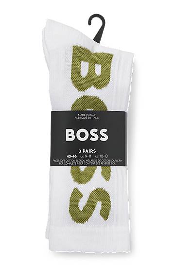 Sukat BOSS Three-Pack of Short Logo Socks Valkoinen | 50524259, 1