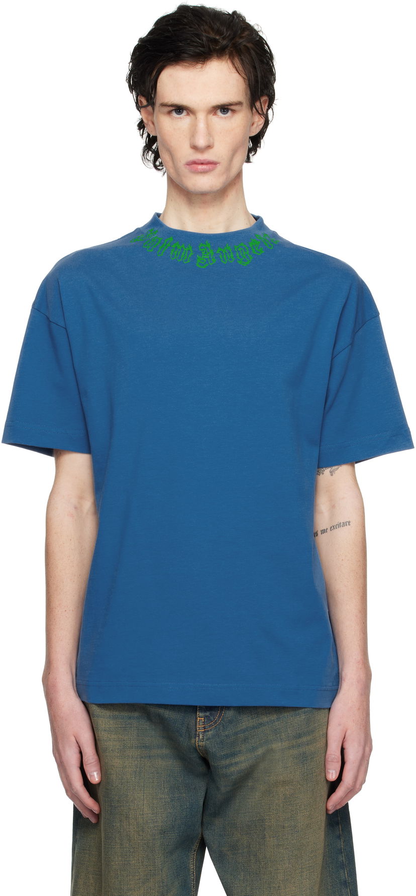 T-paita Palm Angels Flame Logo Graphic T-Shirt Sininen | PMAA001S25JER0024555
