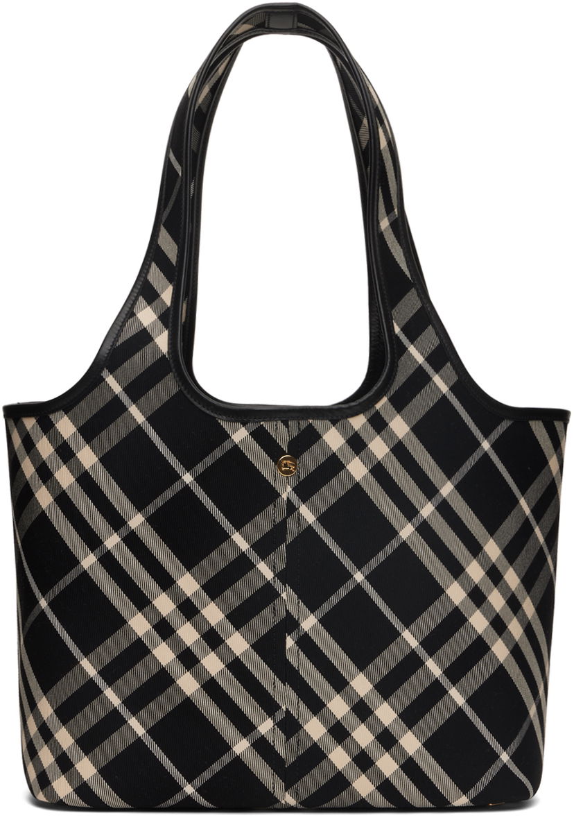 Kangaskassi Burberry Check Tote Bag Musta | 8094686