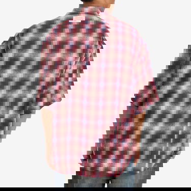 Paita Acne Studios Short Sleeve Plaid Check Shirt, Size Large Punainen | CB0116-ALU, 3