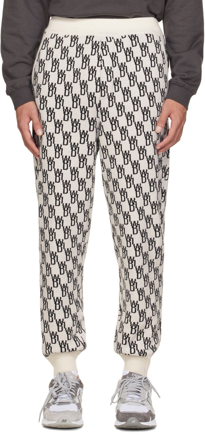 Verryttelyhousut We11done Patterned Tapered Lounge Pants Valkoinen | WD-KP9-20-102-U-IV