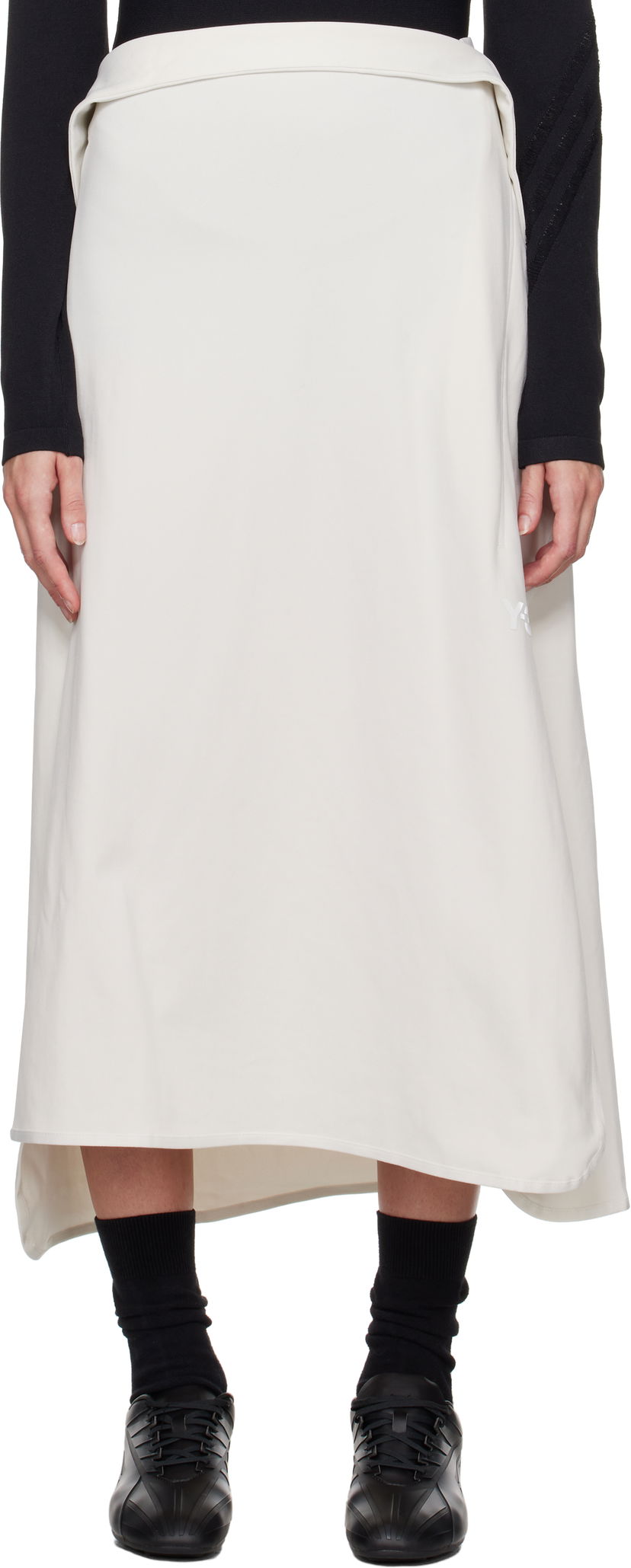 Hame Y-3 Track Midi Skirt Valkoinen | JE3438