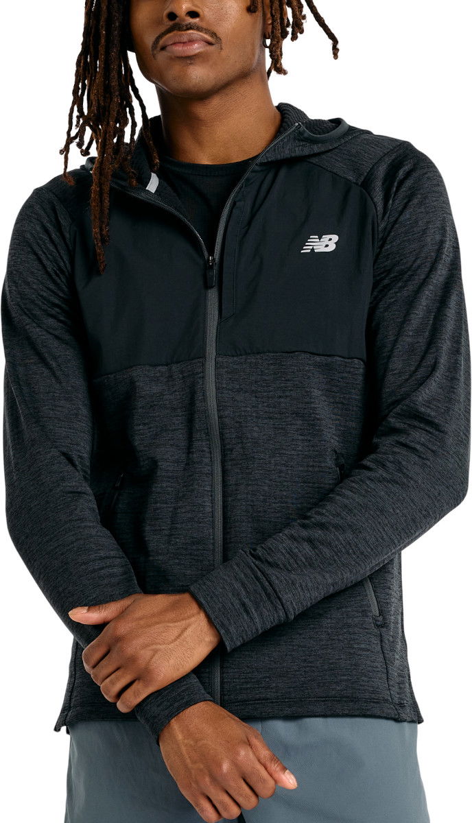 Huppari New Balance Heat Grid Full Zip Hoodie Musta | mj43206-bk