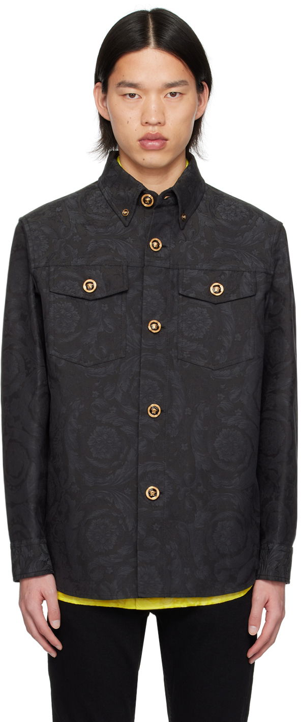 Paita Versace Gray Barocco Shirt Musta | 1008738_1A09781