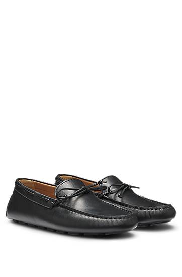 Asusteet BOSS Leather Driver Moccasins Musta | 50548639