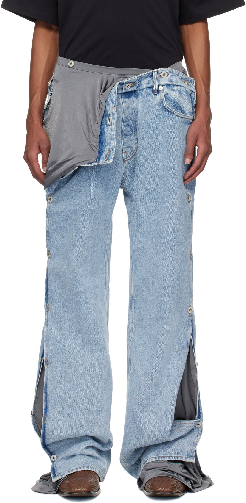 Jeans Y/PROJECT Collapsed Waist Jeans Sininen | 107PA007