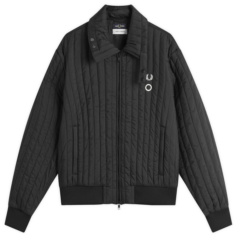 Bomber-takki Fred Perry x Craig Green Quilted Jacket Size Large Musta | SJ1131-102