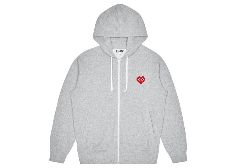 Huppari Comme des Garçons Invader Zip Hoodie Harmaa | AZ-T325-051