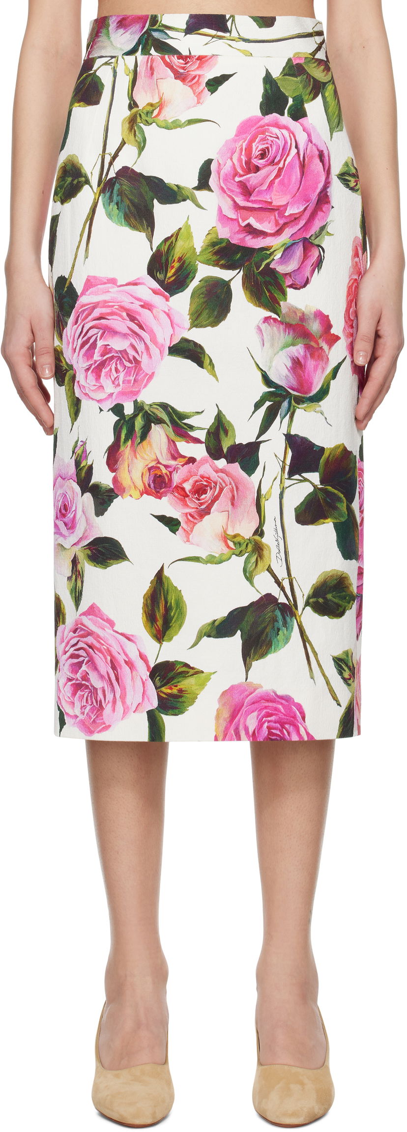 Hame Dolce & Gabbana Dolce&Gabbana Rose Printed Pencil Midi Skirt Monivärinen | F4CVPT FSRQJ