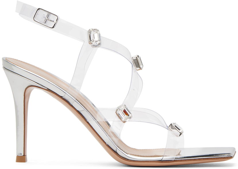 Tennarit ja kengät Gianvito Rossi Crystal Fever Transparent Heeled Sandals Metallinen | G32316.85RIC.GME